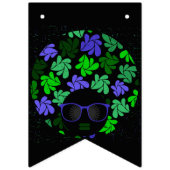 Afro Diva Green & Blue Party Dekorationen Wimpelkette (Erste Fahne)