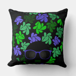Afro Diva Green & Blue Pillow Kissen