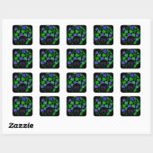 Afro Diva Green & Blue Quadratischer Aufkleber (Blatt)