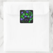 Afro Diva Green & Blue Quadratischer Aufkleber (Tasche)
