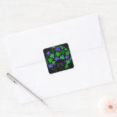 Afro Diva Green & Blue Quadratischer Aufkleber (Umschlag)