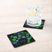 Afro Diva Green & Blue Rechteckiger Pappuntersetzer (Vor Ort)