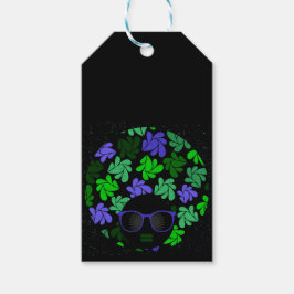 Afro Diva Grün & Blau Geschenkanhänger