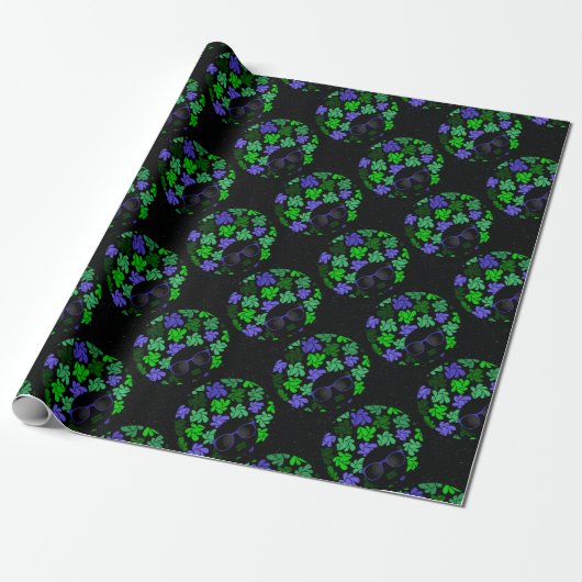 Afro Diva Grün & Blau Geschenkpapier (Ungerollt)