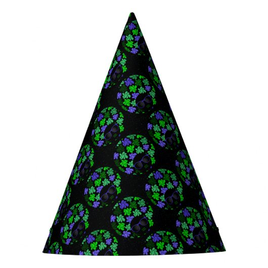 Afro Diva Grün & Blau Partyhütchen (Vorderseite)