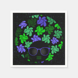 Afro Diva Grün & Blau Serviette