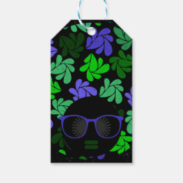 Afro Diva Grün und Blau Geschenkanhänger