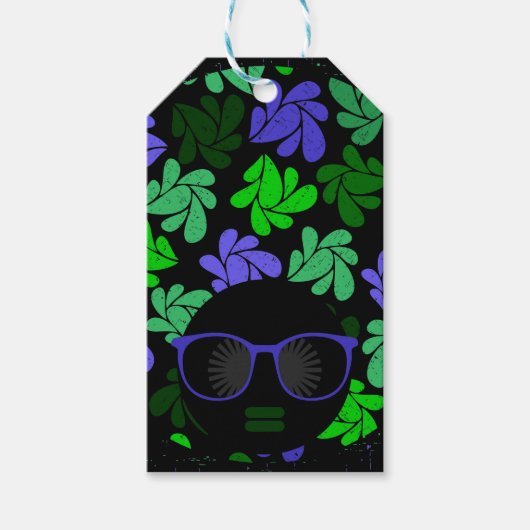 Afro Diva Grün und Blau Geschenkanhänger (Vorderseite)