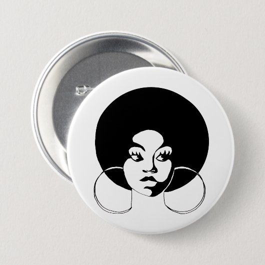 Afro-Diva-Knopf Button (Vorne & Hinten)