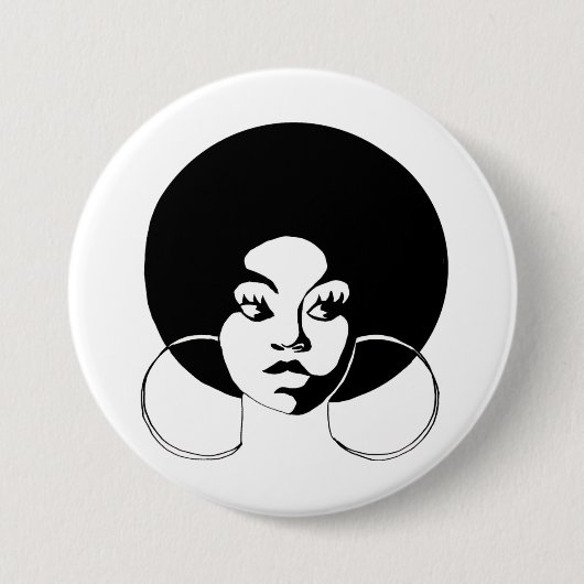 Afro-Diva-Knopf Button (Vorderseite)