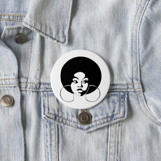 Afro-Diva-Knopf Button (Beispiel)