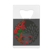 Afro Diva Red Green Slate Black Geldbeutel Flaschenöffner (Rückseite)
