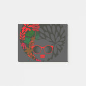 Afro Diva Red Green Slate Black Post-it Klebezettel (Vorderseite)