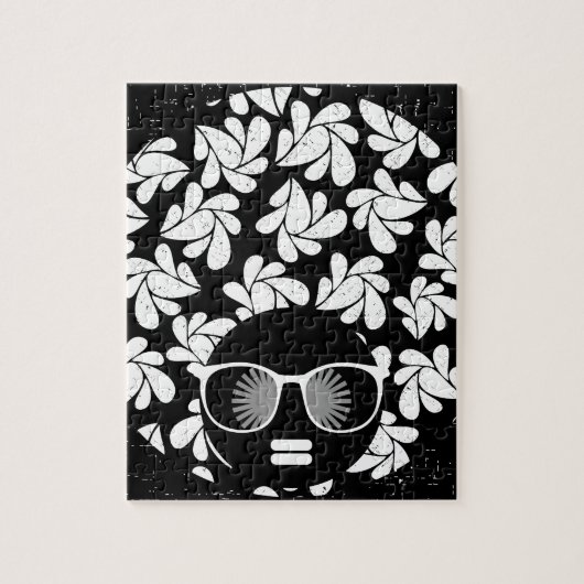 Afro Diva Schwarz & Weiß Puzzle (Vertikal)