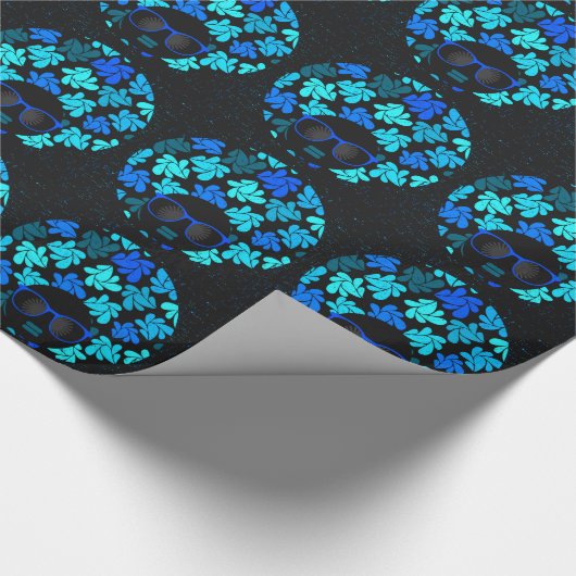 Afro Diva Turquoise Aquamarin Geschenkpapier (Ecke)