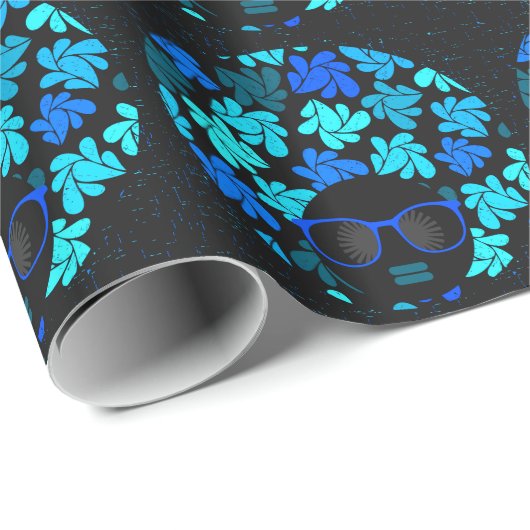 Afro Diva Turquoise Aquamarin Geschenkpapier (Rolleneckpunkt)