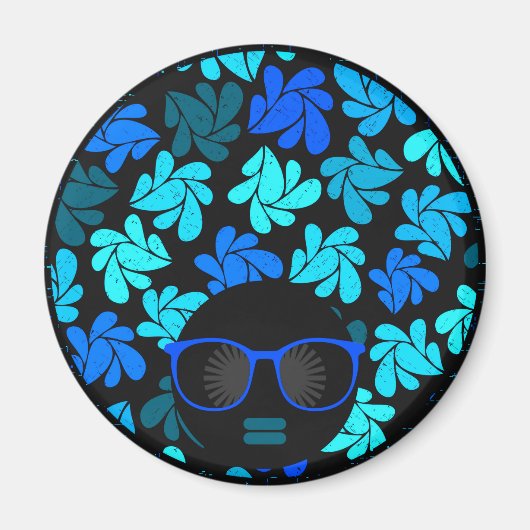Afro Diva Turquoise Aquamarin Magnet (Vorne)