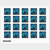 Afro Diva Turquoise Aquamarin Quadratischer Aufkleber (Blatt)
