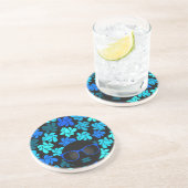 Afro Diva Turquoise Aquamarin Sandstein Untersetzer (Seite)