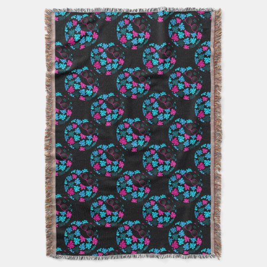 Afro Diva Turquoise & Hot Pink Decke (Vorderseite Vertikal)