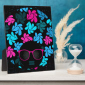 Afro Diva Turquoise & Hot Pink Fotoplatte (Seite)