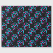 Afro Diva Turquoise & Hot Pink Geschenkpapier (Flach)