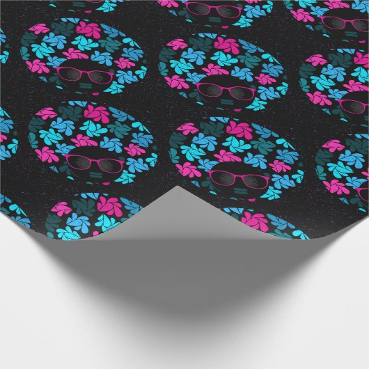 Afro Diva Turquoise & Hot Pink Geschenkpapier (Ecke)