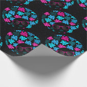 Afro Diva Turquoise & Hot Pink Geschenkpapier (Ecke)