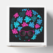 Afro Diva Turquoise & Hot Pink Geschenkschachtel (Oben)