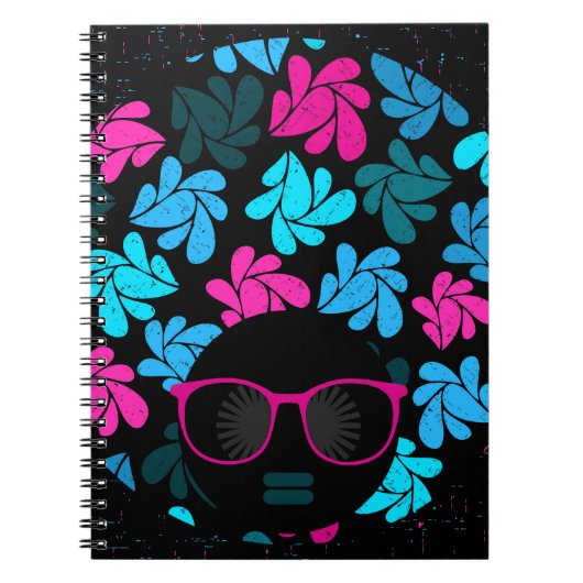 Afro Diva Turquoise & Hot Pink Notizblock (Vorderseite)