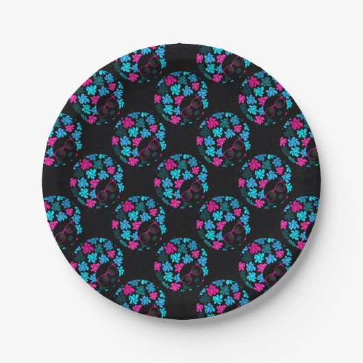 Afro Diva Turquoise & Hot Pink Party Supplier Pappteller (Vorderseite)