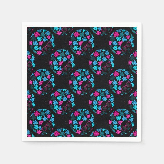 Afro Diva Turquoise & Hot Pink Party Supplier Serviette (Vorderseite)