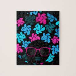 Afro Diva Turquoise & Hot Pink Puzzle