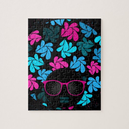 Afro Diva Turquoise & Hot Pink Puzzle (Vertikal)