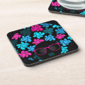 Afro Diva Turquoise & Hot Pink Untersetzer (Linke Seite)