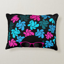 Afro Diva Turquoise & Hot Pink Zierkissen