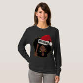 Afro Diva Winking Eye Frohe Weihnachten Melanin Qu T-Shirt (Vorne ganz)