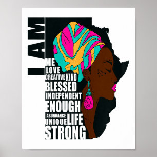 Afro Du bist genug Ich bin Inspirierende Sprüche M Poster