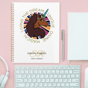 Afro-Einhorn, das den Traum lebt Design Planer