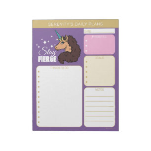 Afro Einhorn Divine Notizblock