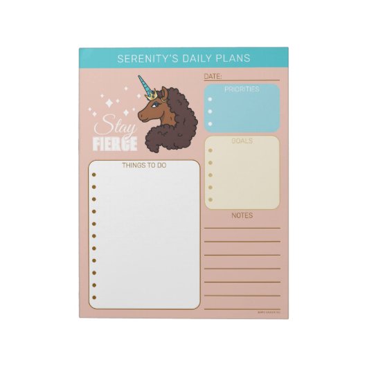 Afro-Einhorn | Einzigartig Notizblock (Rotiert)