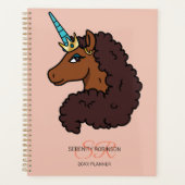 Afro-Einhorn | Einzigartig Planer (Vorderseite)