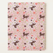 Afro-Einhorn-Herz- und Stern-Pink-Muster Planer (Rückseite)