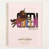 Afro-Einhorn-Königinnen-Design Planer (Vorderseite)