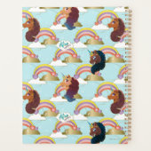 Afro-Einhorn-Regenbogen-und-Herzen-Muster Planer (Rückseite)
