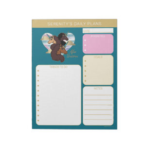 Afro-Einhorn-Trio-Herz-Design Notizblock