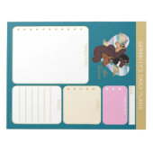 Afro-Einhorn-Trio-Herz-Design Notizblock (Vorderseite)