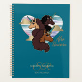 Afro-Einhorn-Trio-Herz-Design Planer (Vorderseite)