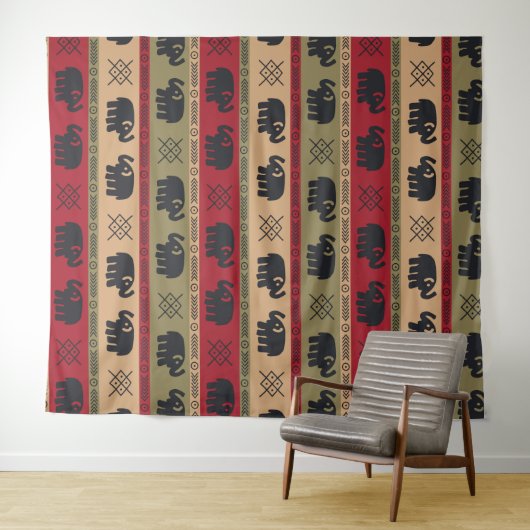 Afro-Elefanten Wandteppich (Beispiel (Horizontal))