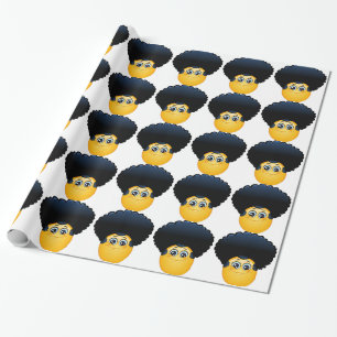 afro emoji geschenkpapier